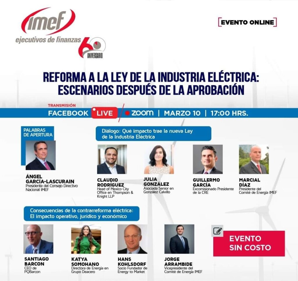 Foro Virtual sobre la Reforma a la Ley de la Industria Eléctrica (IMEF)