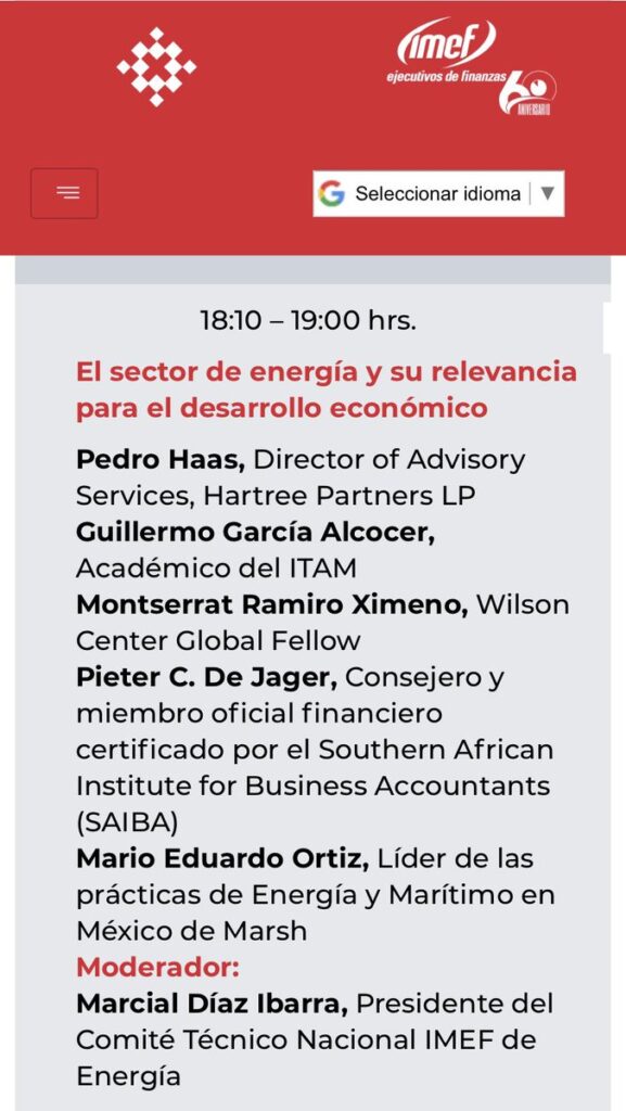 Panel sobre Desarrollo Económico en Foro Institucional del IMEF