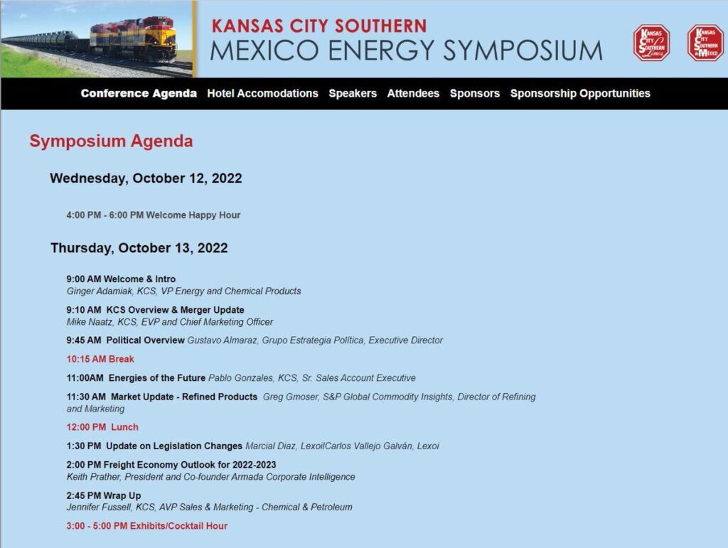 Participación en el Kansas City Southern Mexico Energy Symposium
