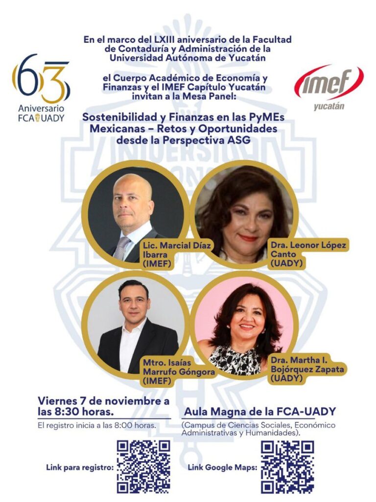 Participación en la Mesa Panel de Sostenibilidad y Finanzas en la UADY